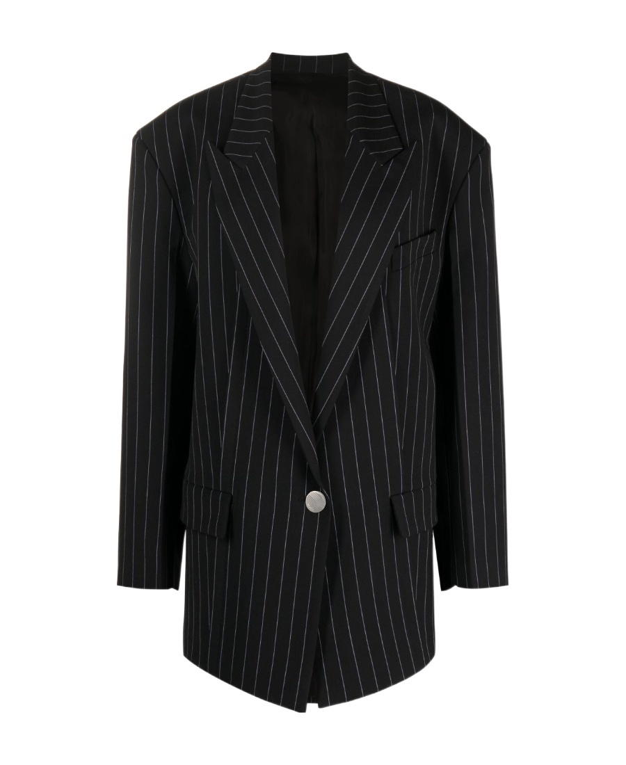 ATTICO GLEN PINSTRIPE SINGLE-BREASTED BLAZER 