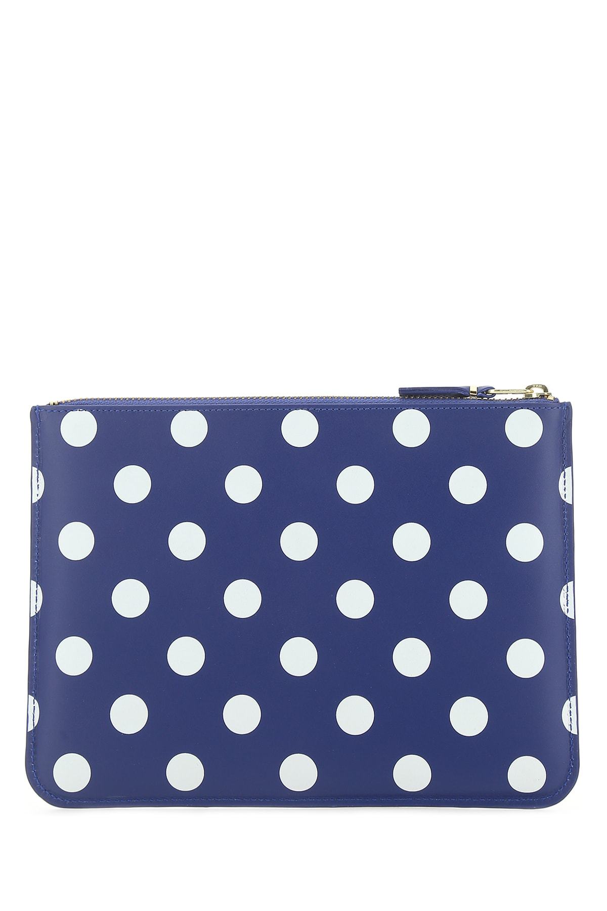 Comme Des Garçons Wallet Polka Dot Clutch Bag In Blue