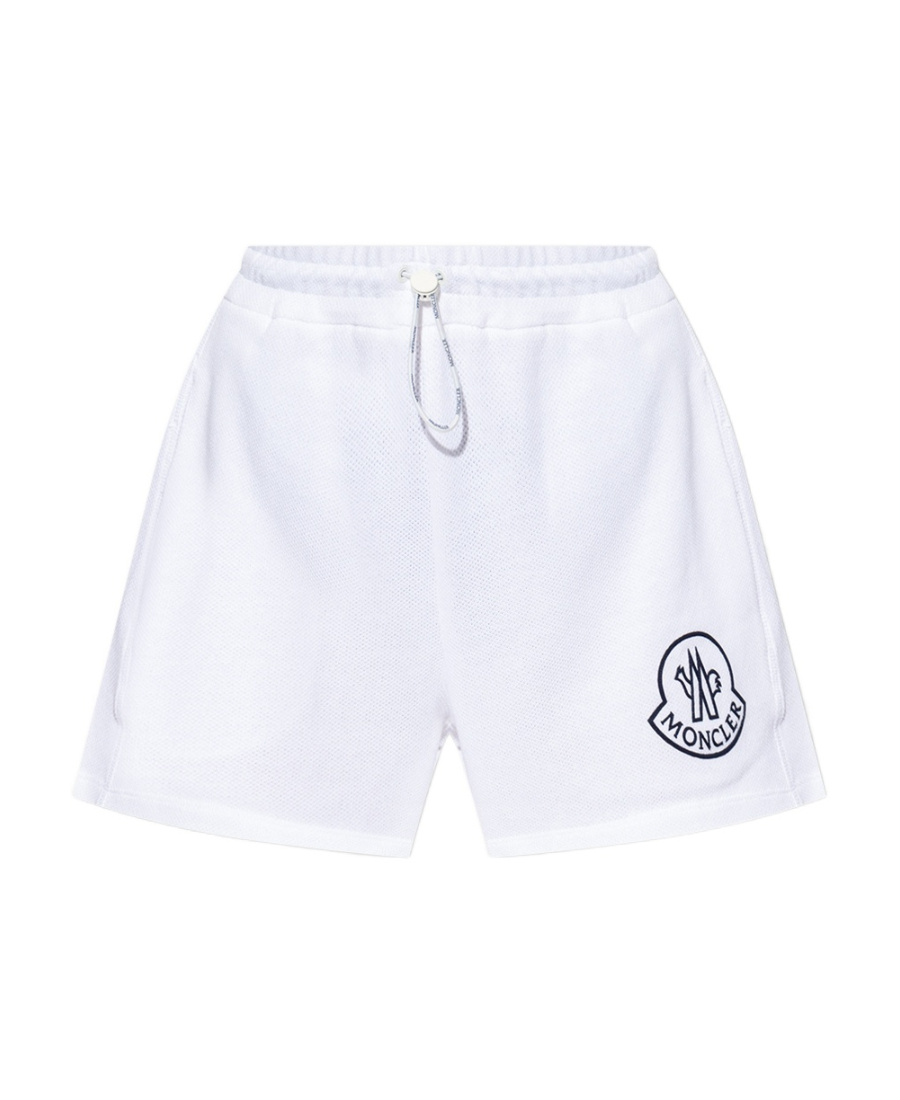 Moncler Drawstring Cotton Shorts In White