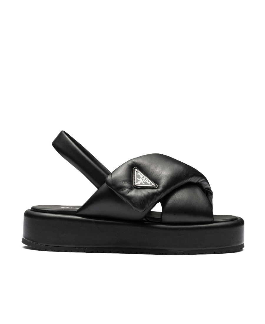 Prada Soft Padded Nappa Leather Sandals In Multi