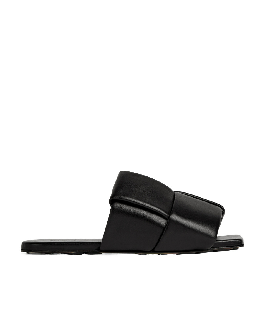 BOTTEGA VENETA INTERWOVEN LEATHER FLAT SANDALS