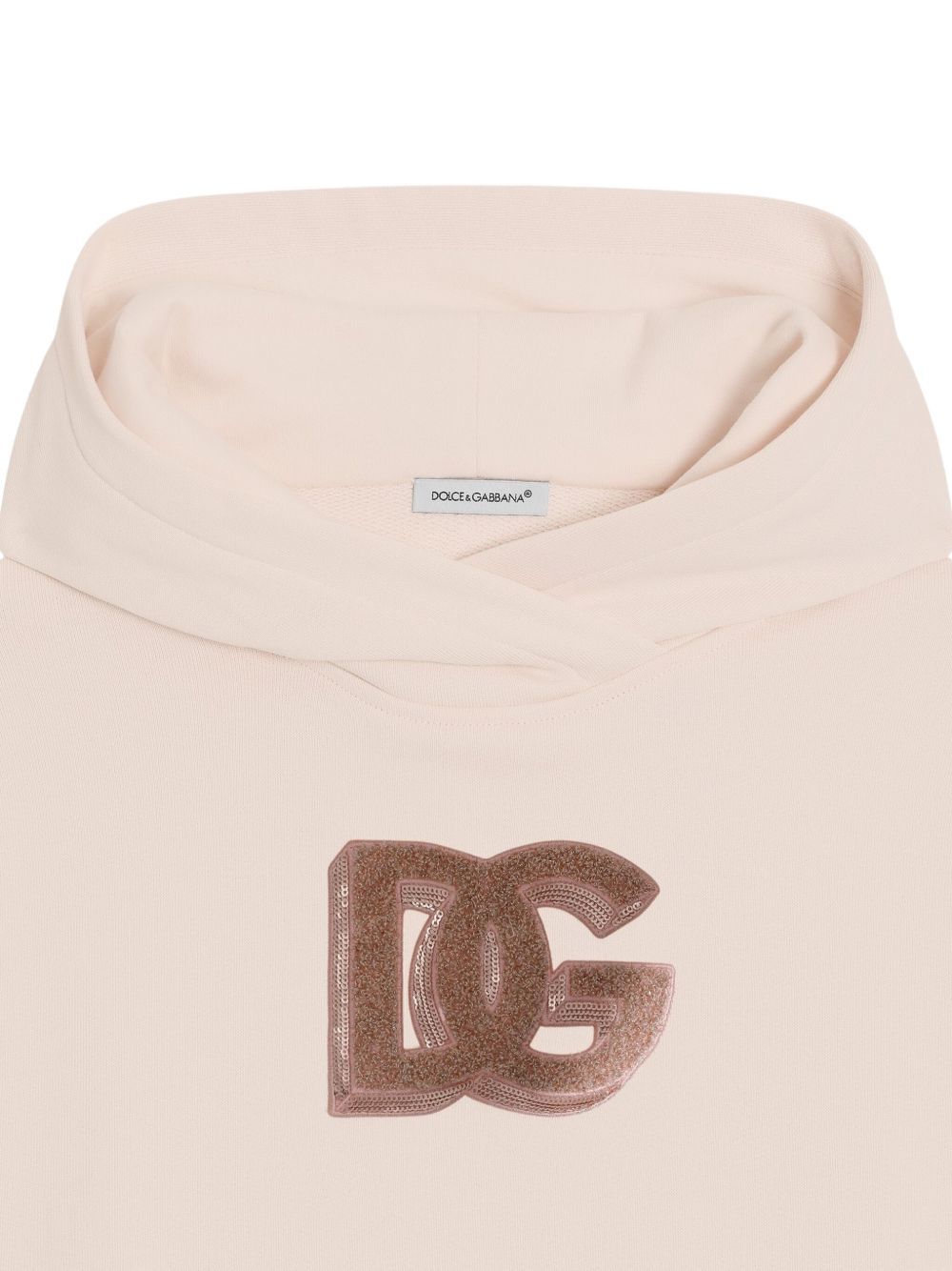 Dolce & Gabbana Logo-embroidered Hoodie In Pink