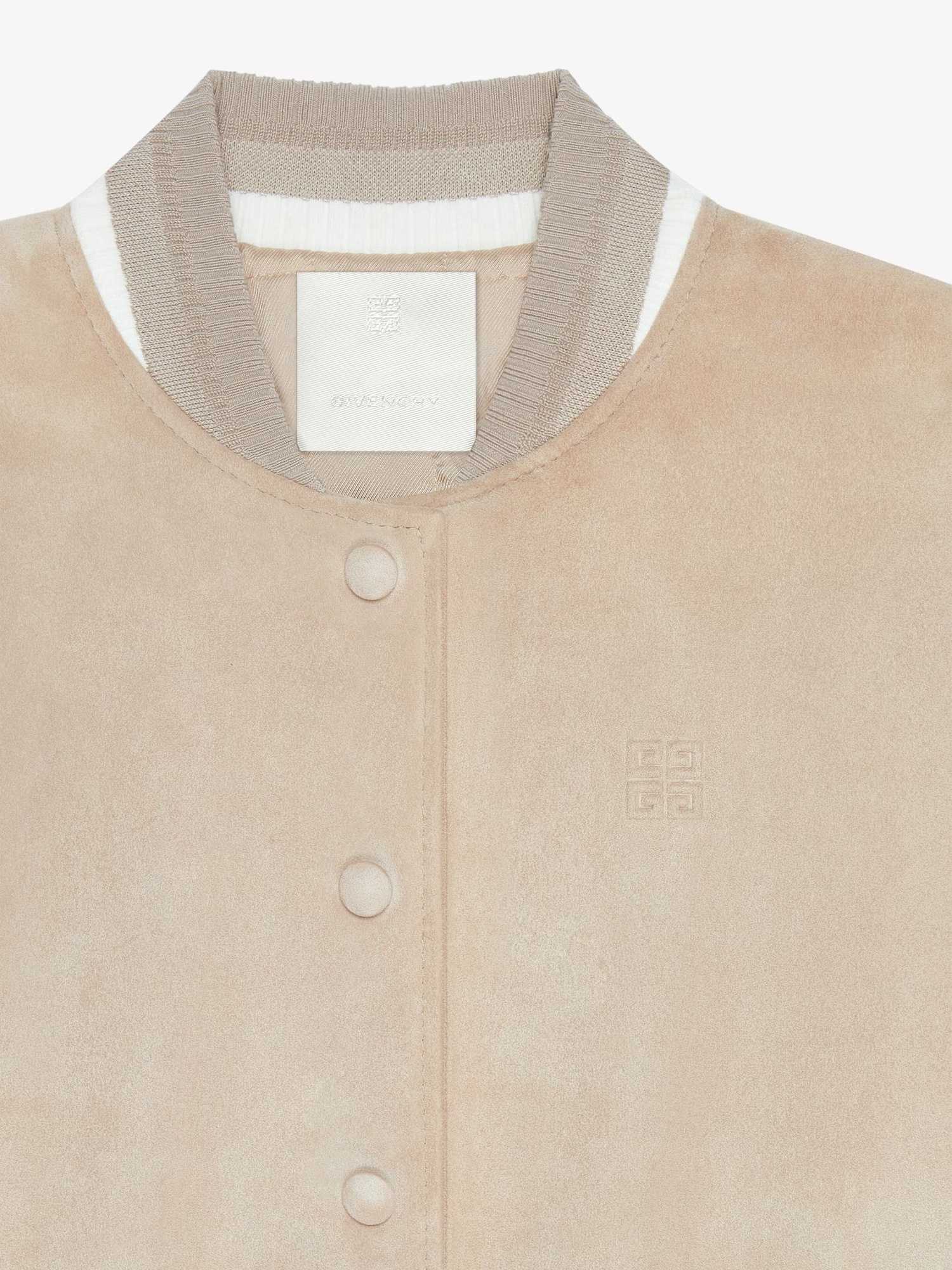 Givenchy Varsity Jacket In Suede In Nude
