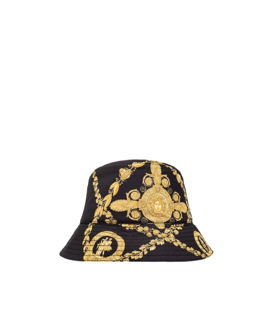 Versace Barocco Print Bucket Hat In Black