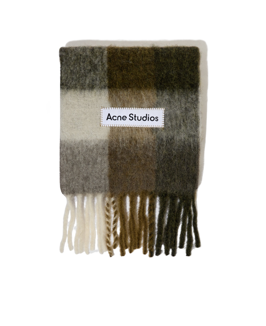 Shop Acne Studios Checkered Scarf In Multicolor