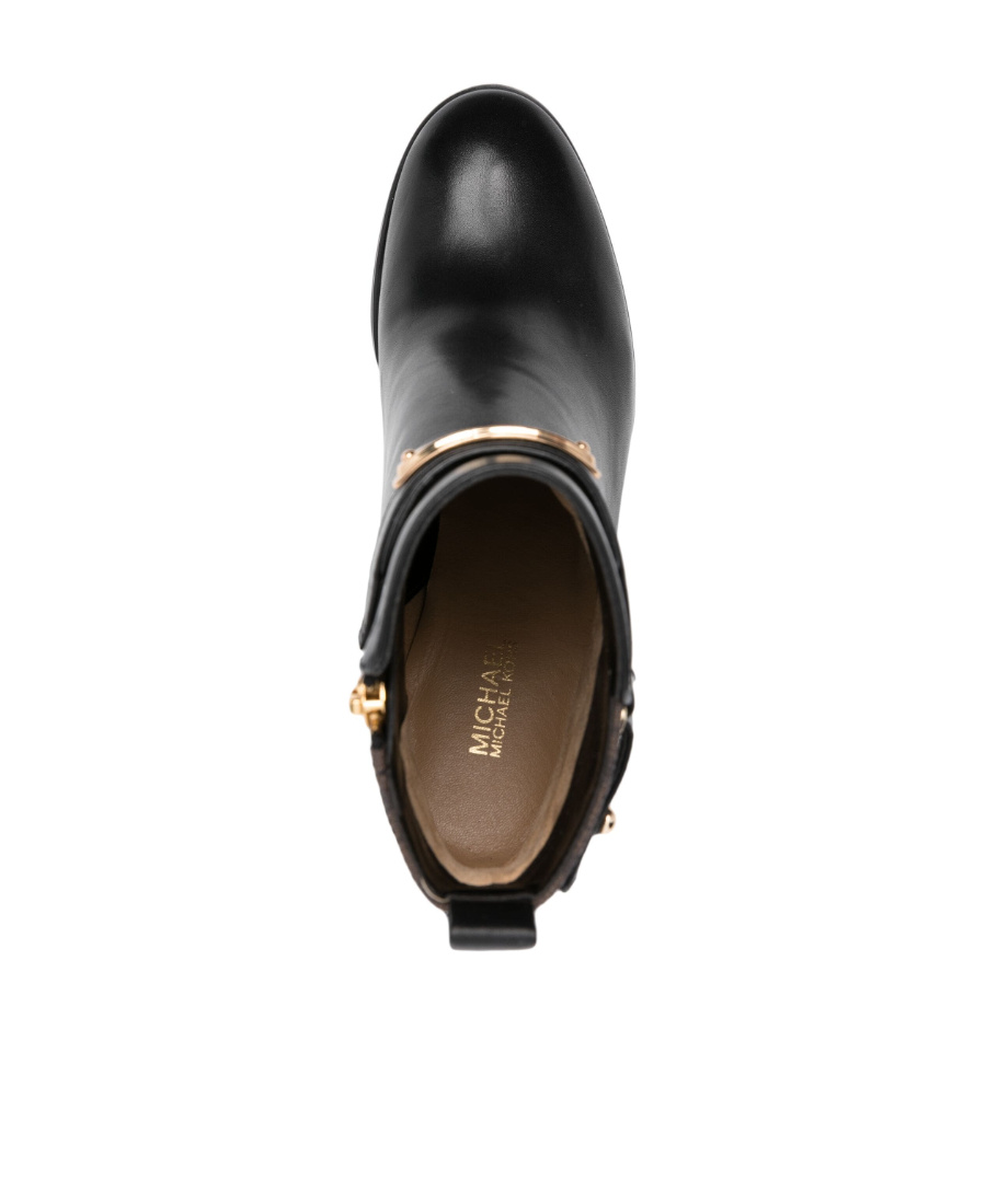 Michael Kors Darcy 90mm Monogram-print Boots In Black
