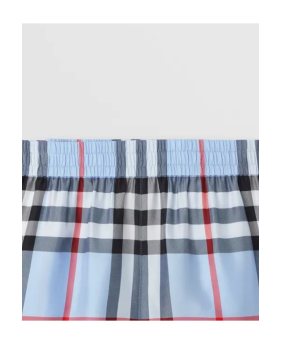 Shop Burberry Check-pattern Silk Shorts In Blue