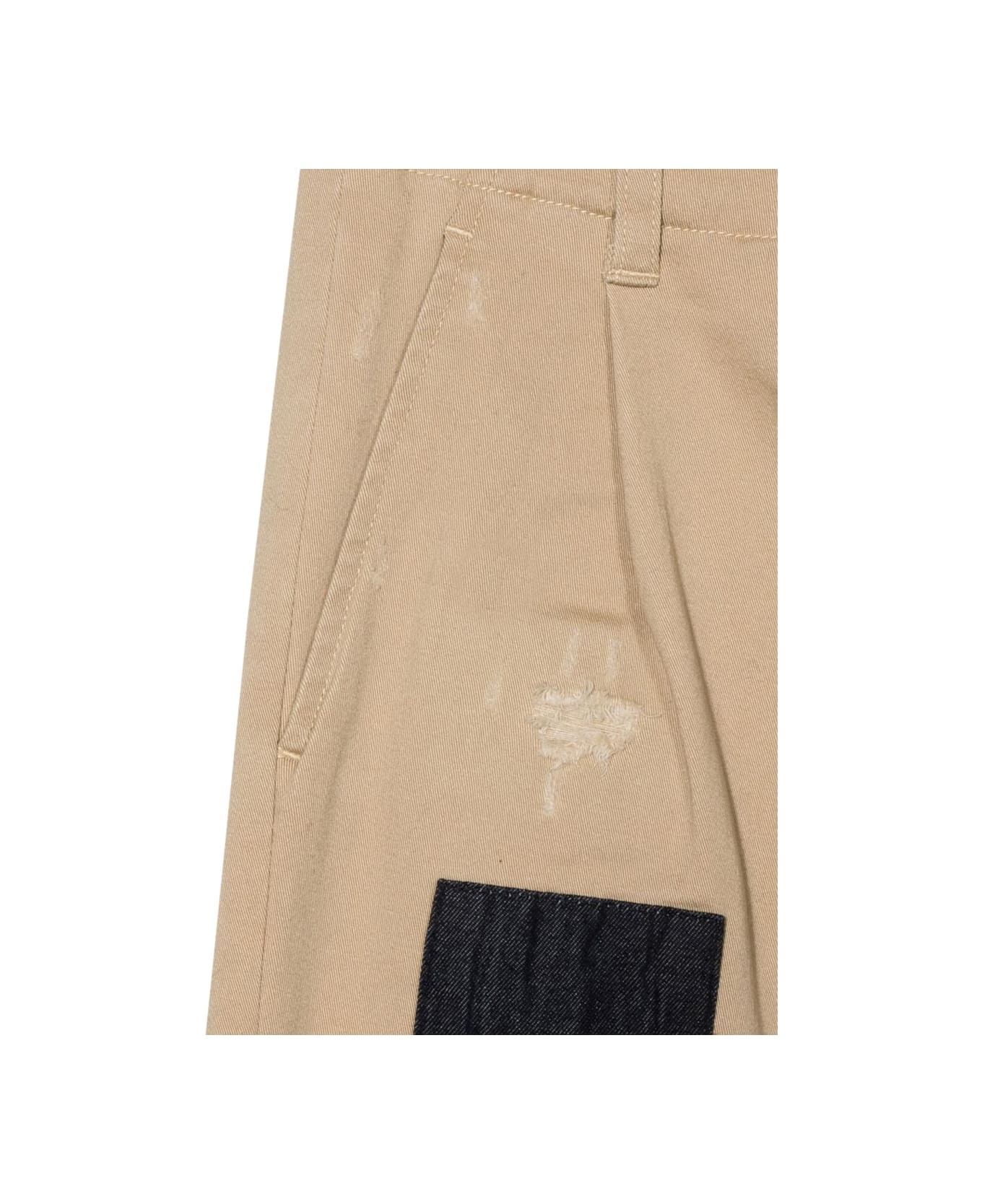 Dsquared2 Patchwork Distressed Smart Trousers In Multi