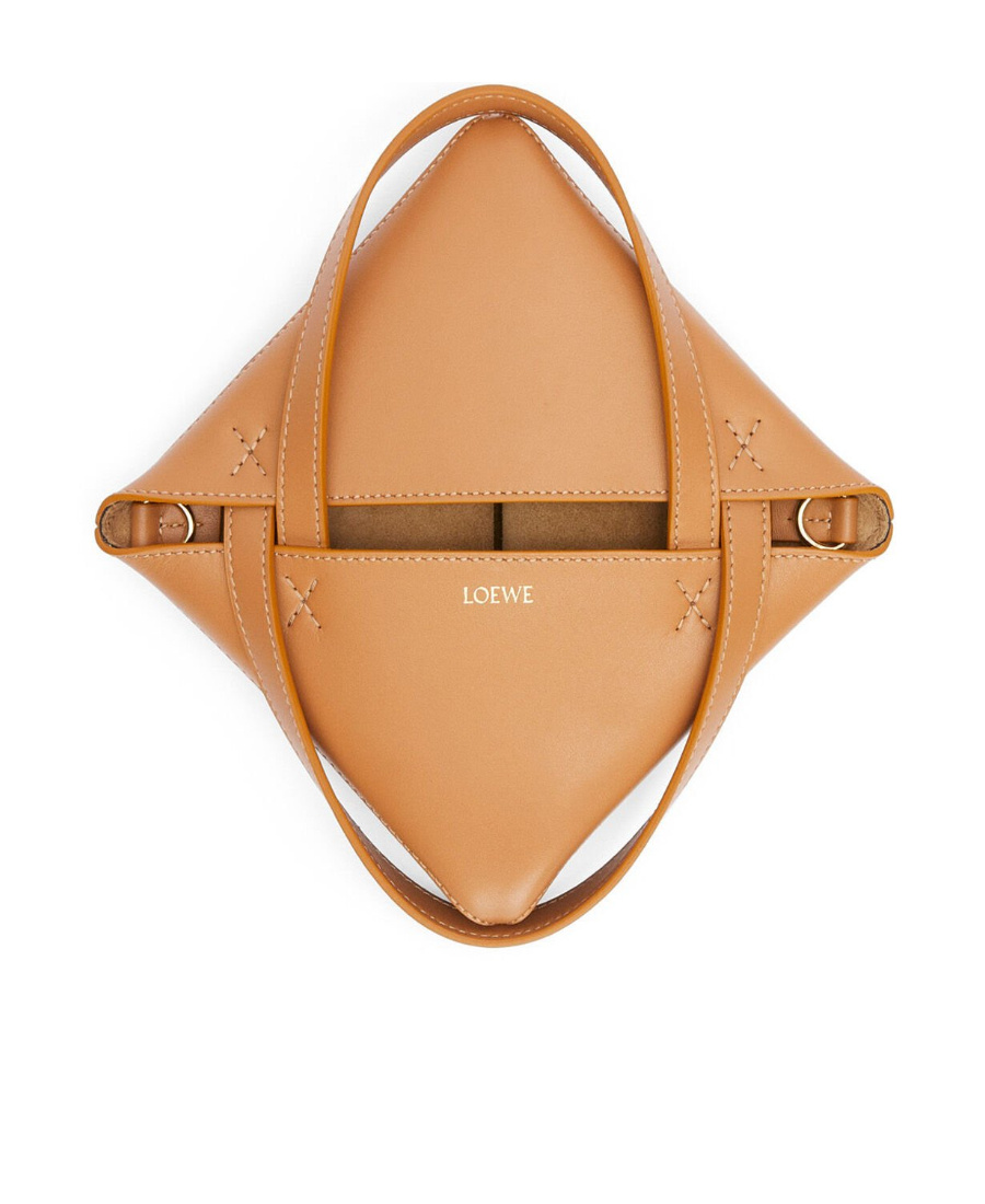 Loewe Mini Desert Tones Geometric Leather Tote In Orange