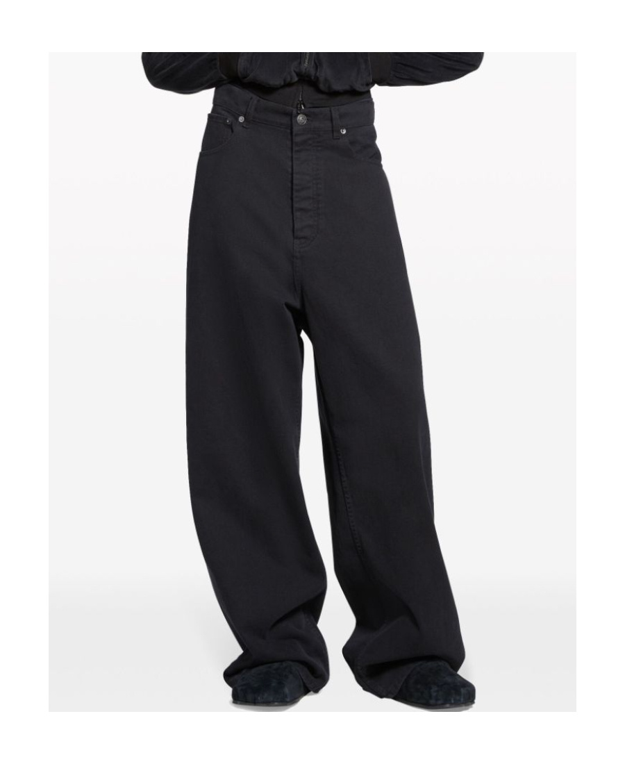 Balenciaga Wide-leg Baggy Jeans In Black