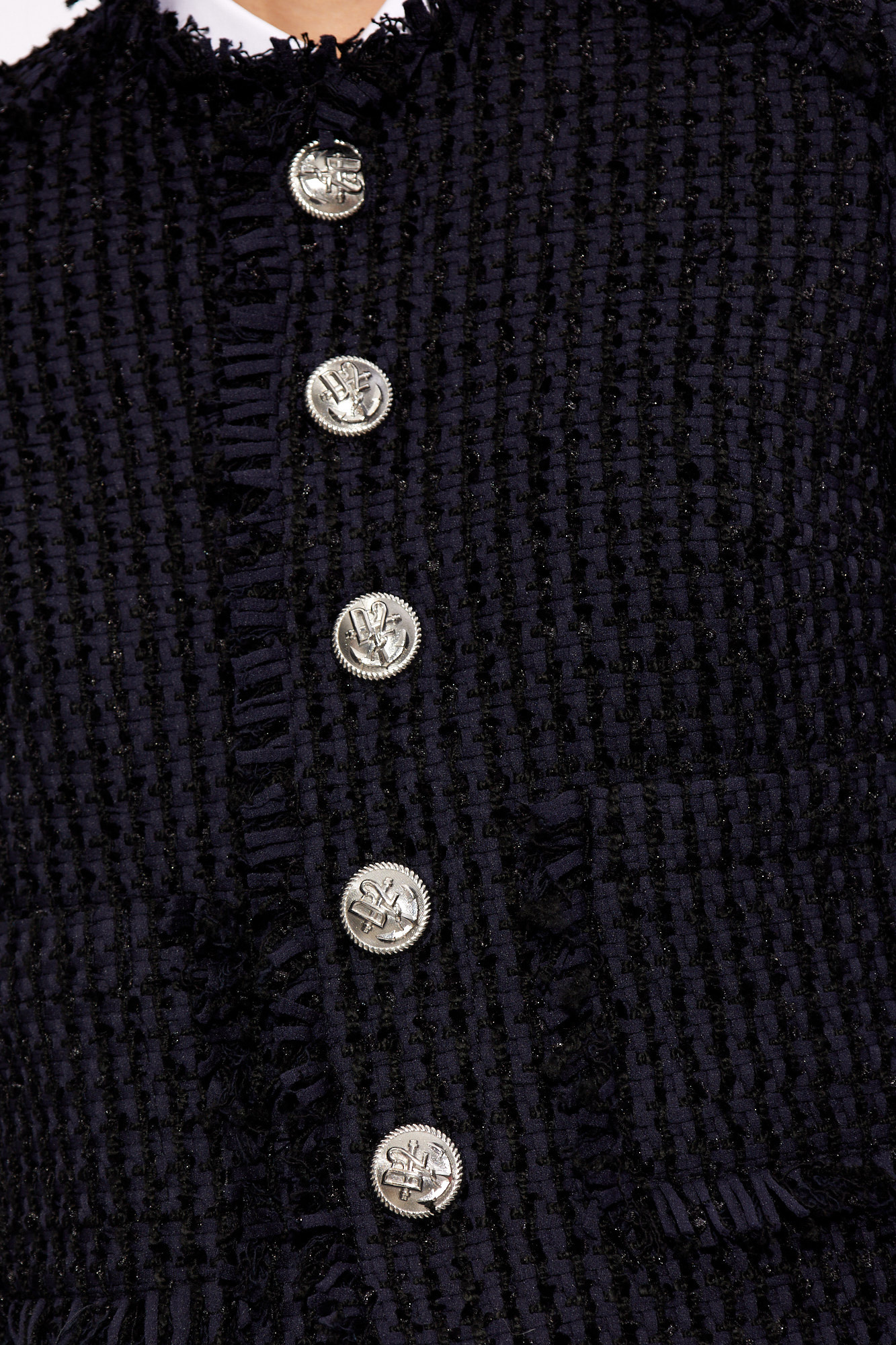 Dsquared2 Manhattan Bouclé Jacket With Adjustable Straps In Black