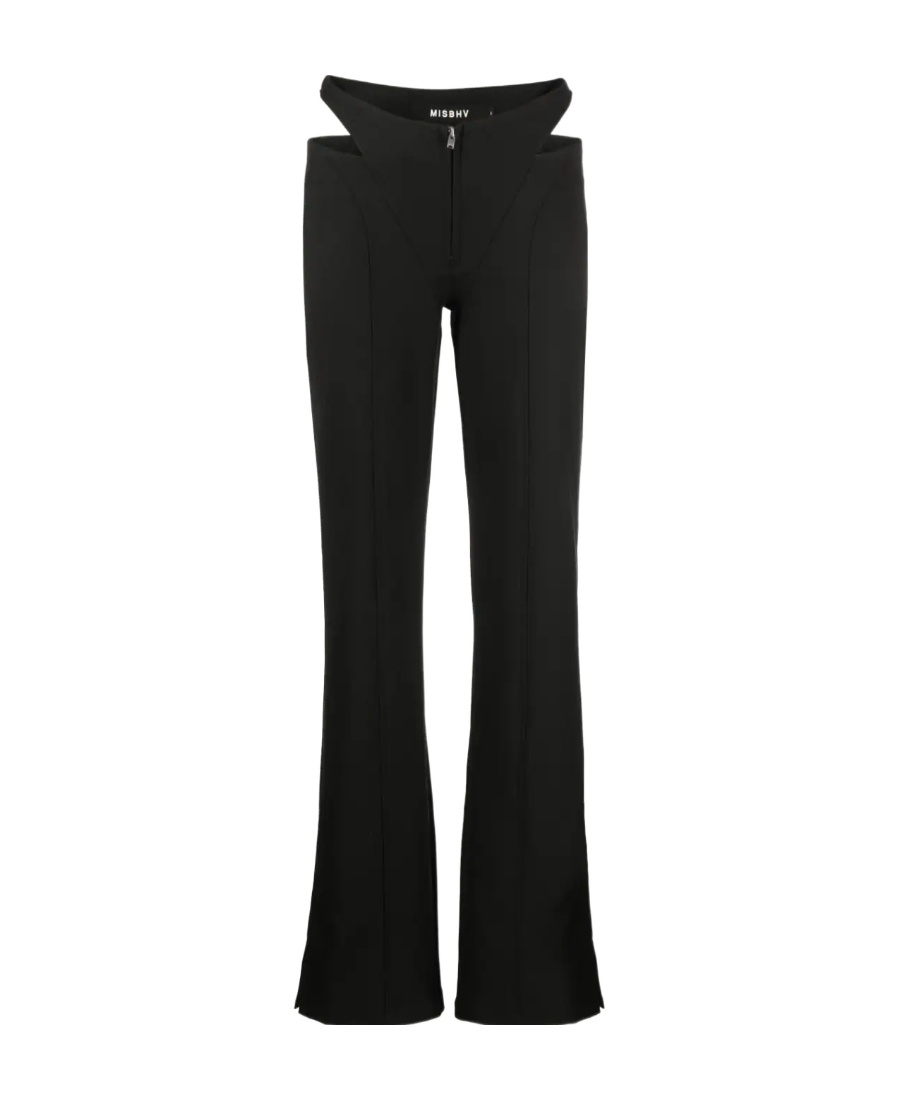 Misbhv Cut-out Straight-leg Trousers In Black