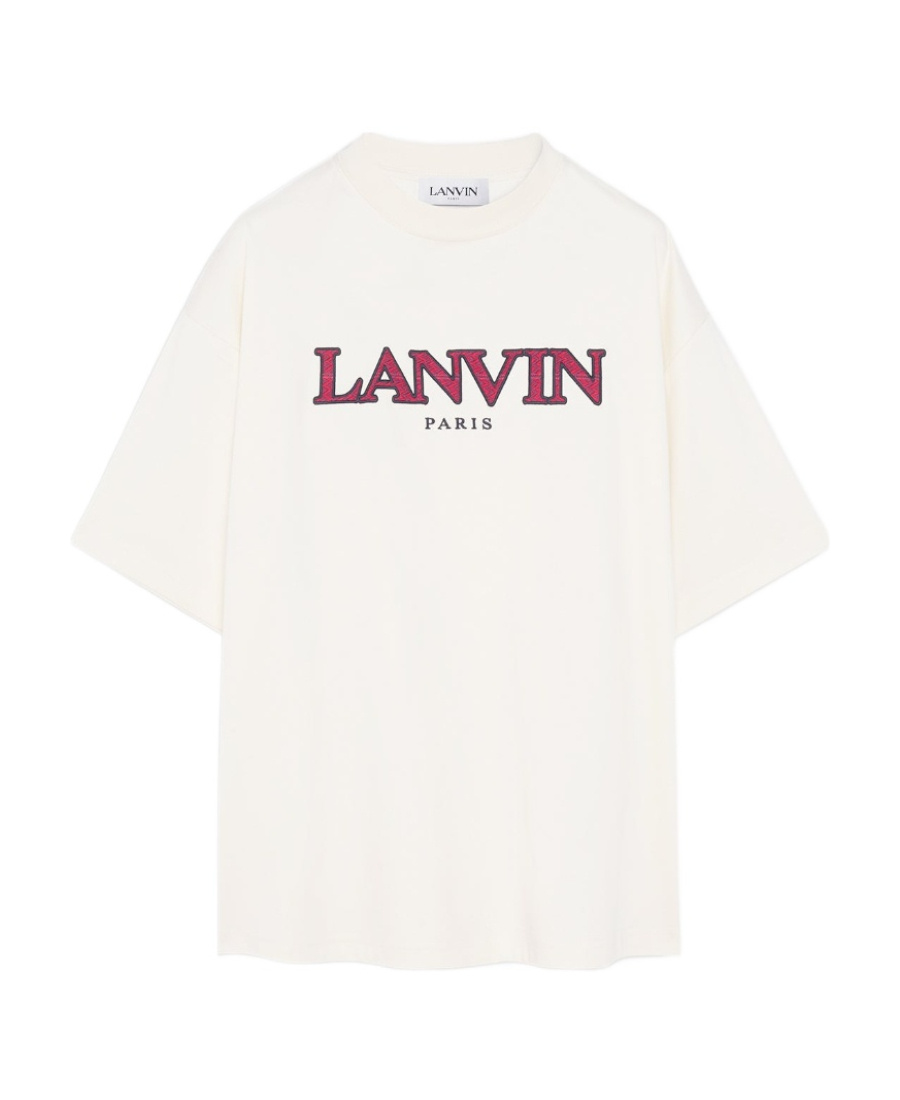 LANVIN LOGO-EMBROIDERED COTTON-JERSEY T-SHIRT 