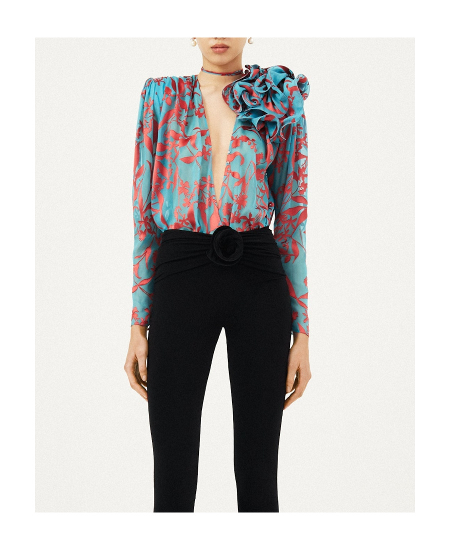 MAGDA BUTRYM CREPE FLOWER SHIRT 