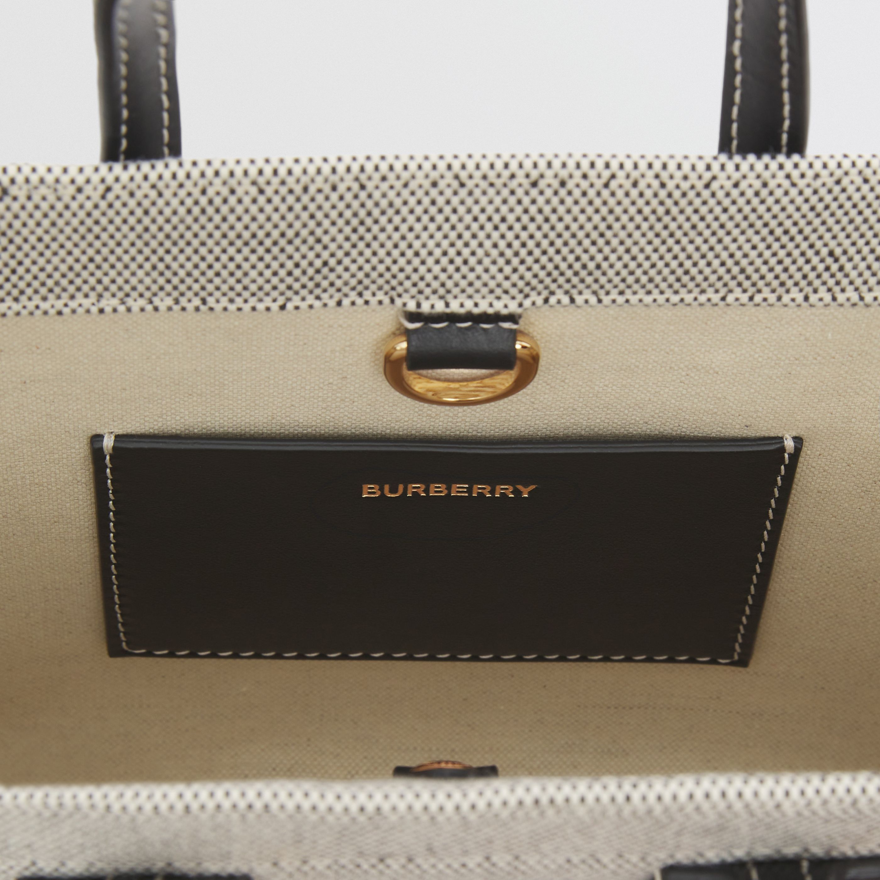Burberry Mini Freya Tote Bag In Gray