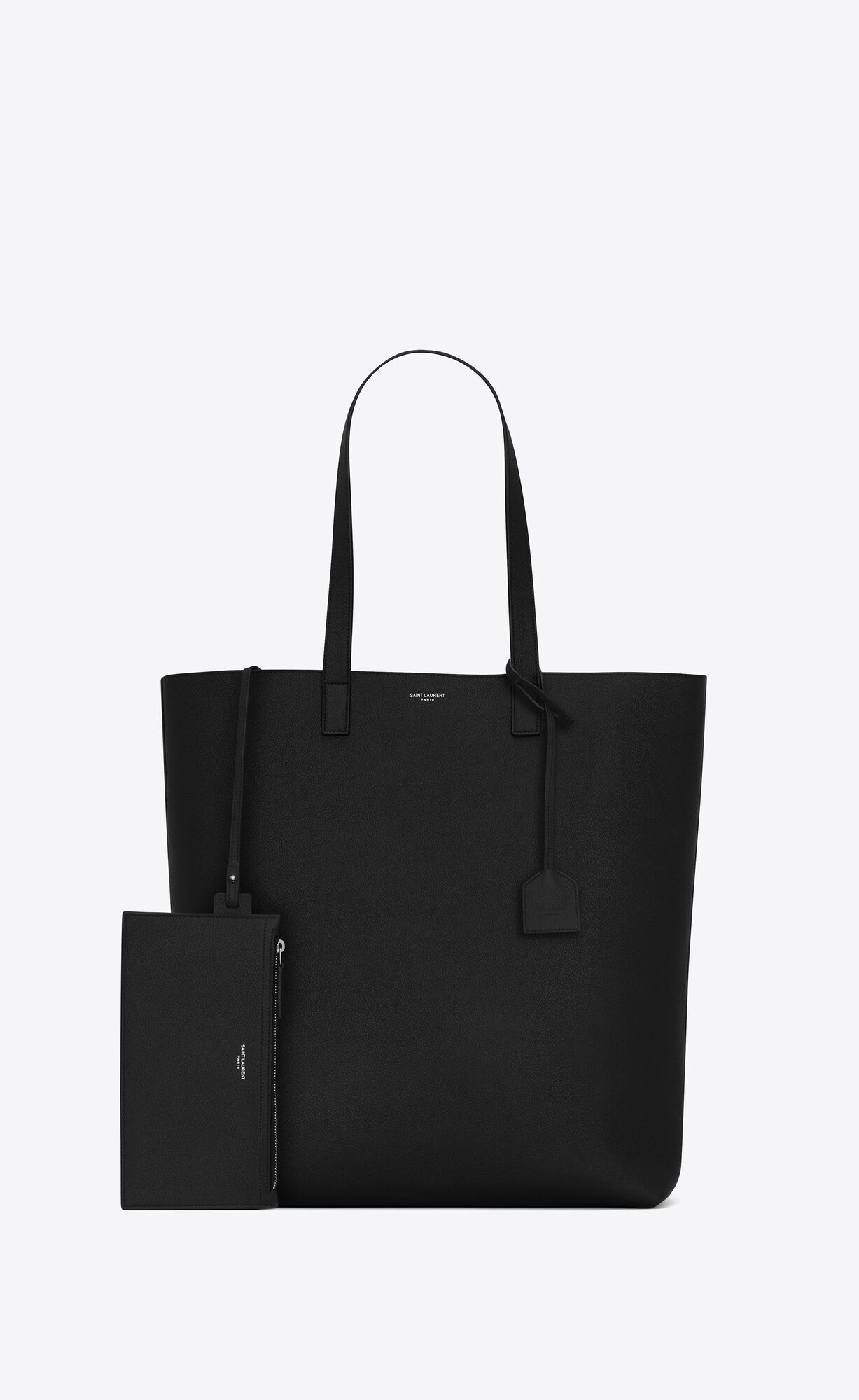 Saint Laurent Grained-effect Tote Bag In Black