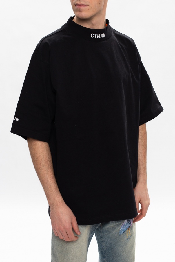 Heron Preston Short-sleeve Roll-neck T-shirt In Black