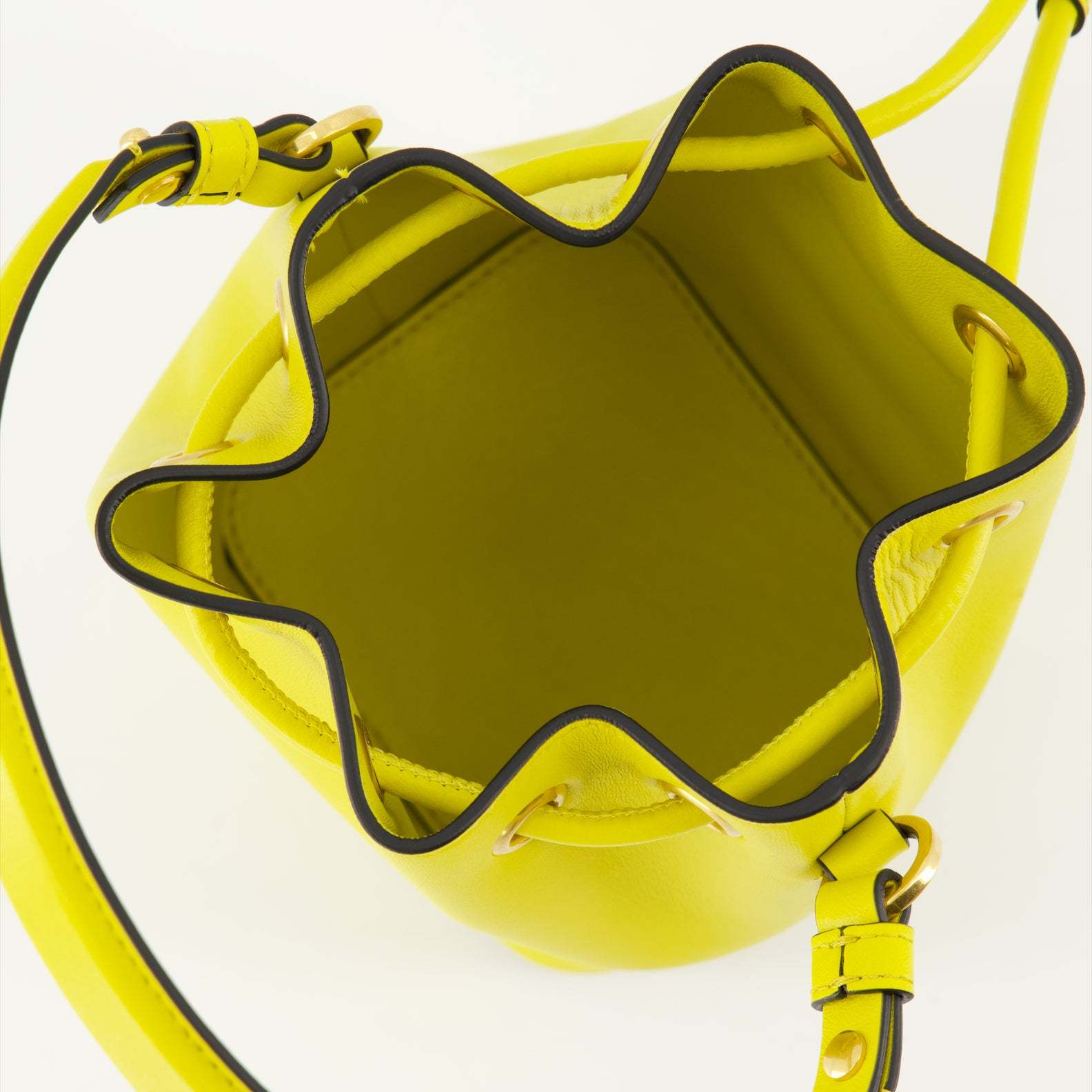 Valentino Vlogo Signature Drawstring Mini Bucket Bag In Yellow