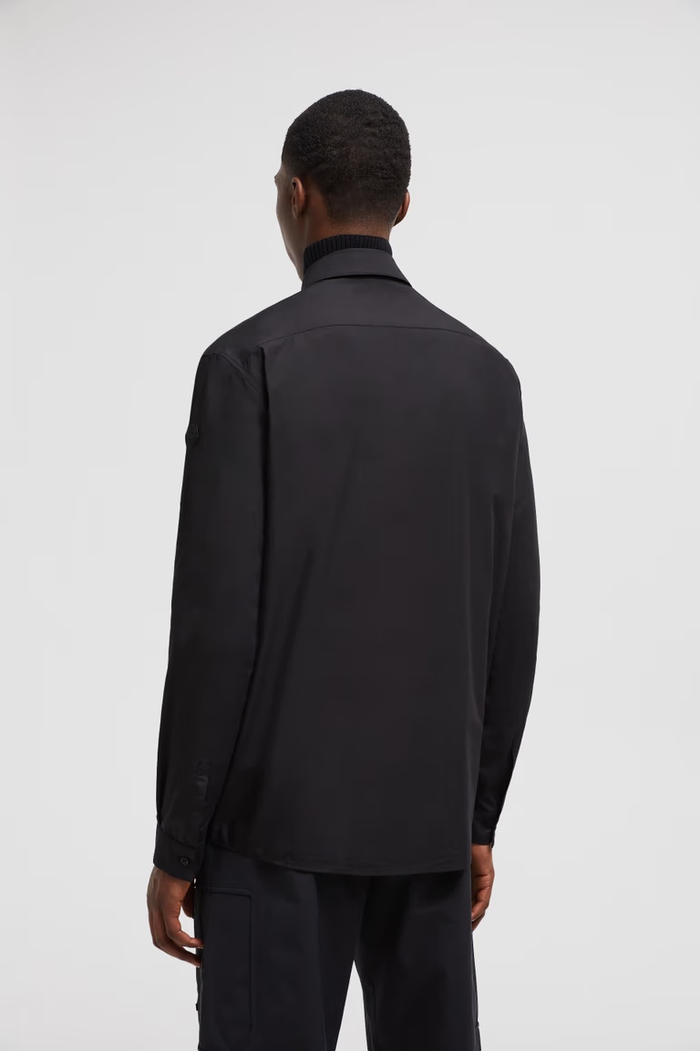 Moncler Buttoned Long-sleeved Shirt In Black