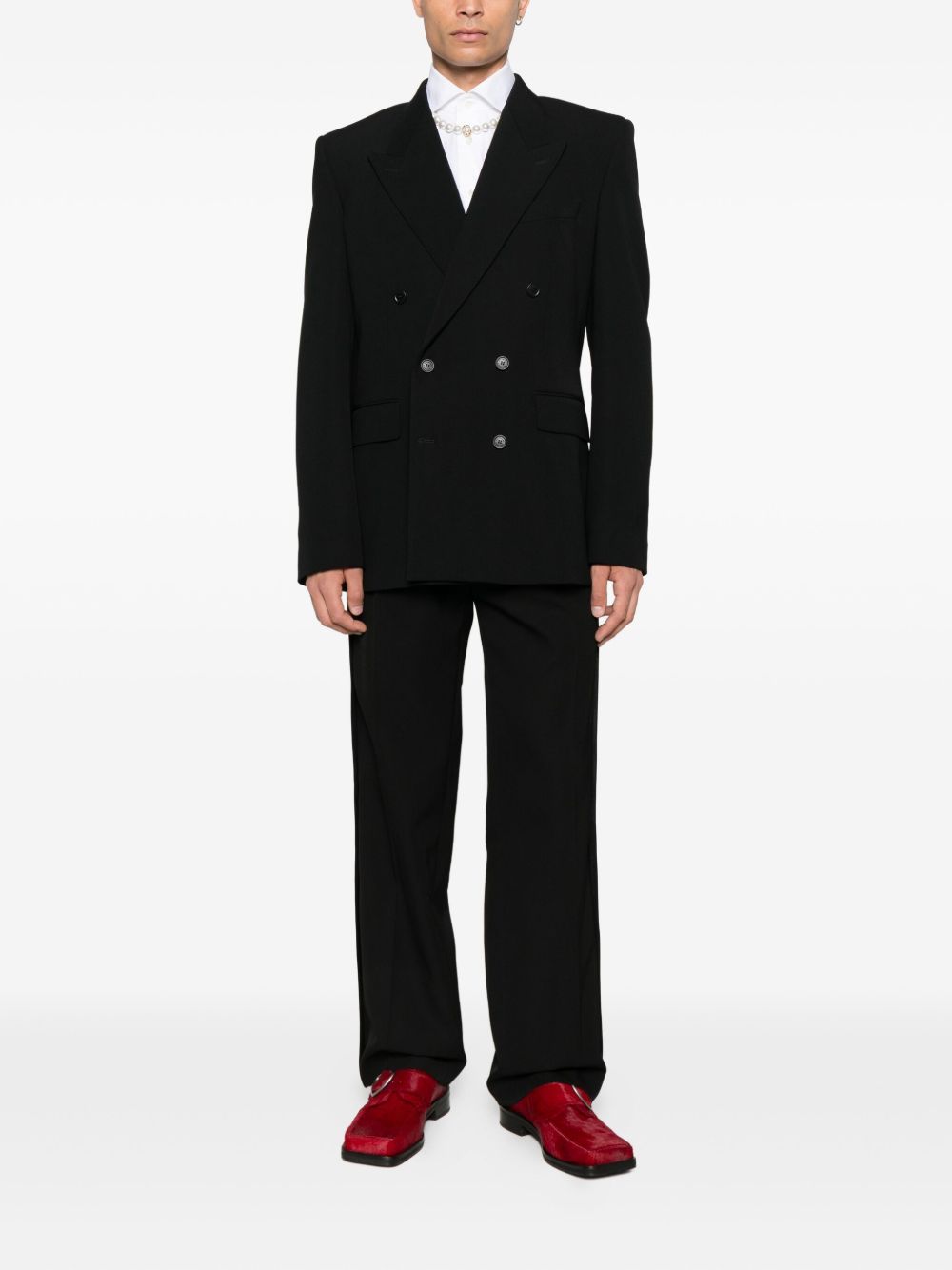 Casablanca Pleated Side-stripe Trousers In Black