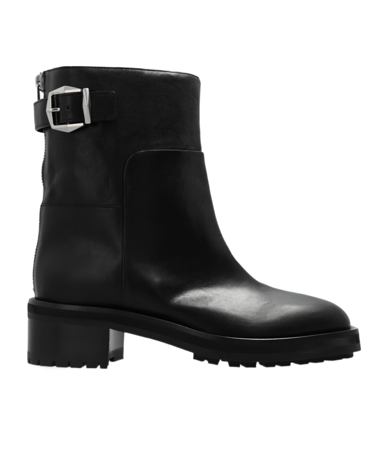 Jimmy Choo 'brooklyn' Black Ankle Boots With Buckle In Black