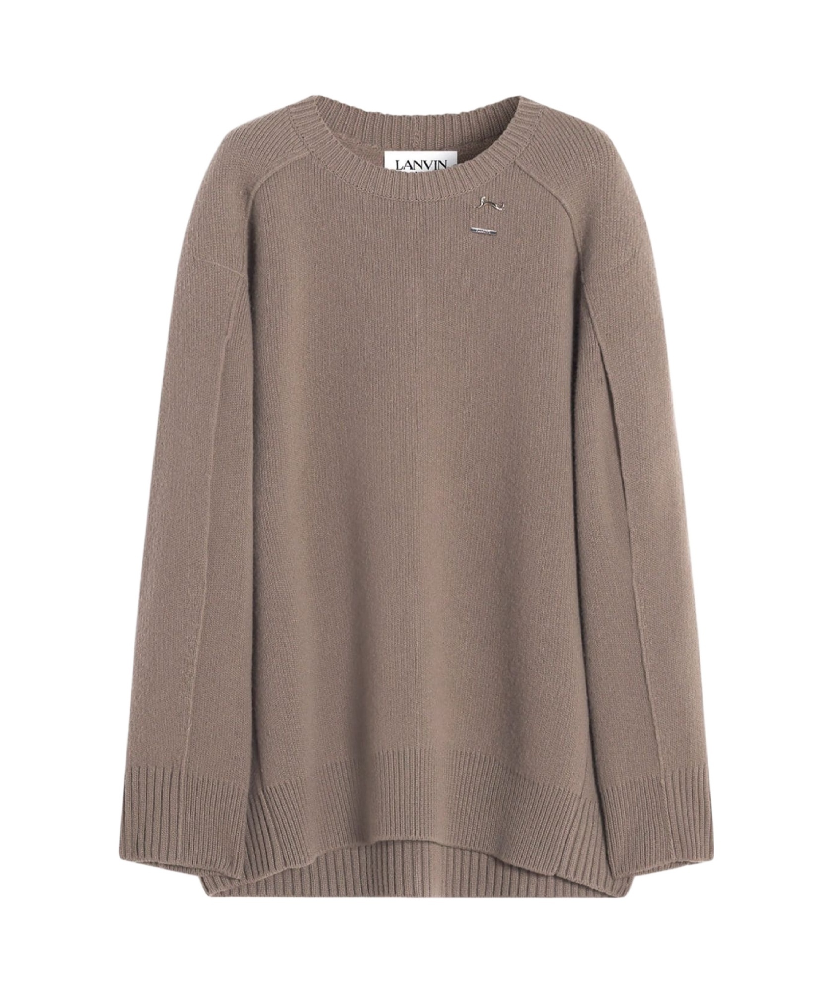 Lanvin Pull Cape Pins Chat Pour Femme In Gray