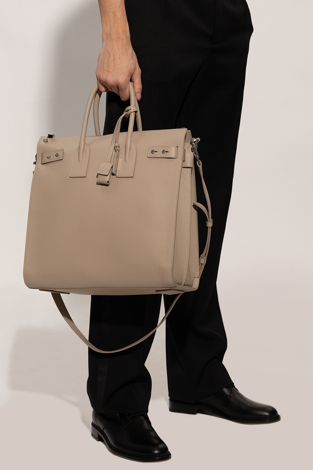 Saint Laurent Sac De Jour North/south In Grained Leather In Nude