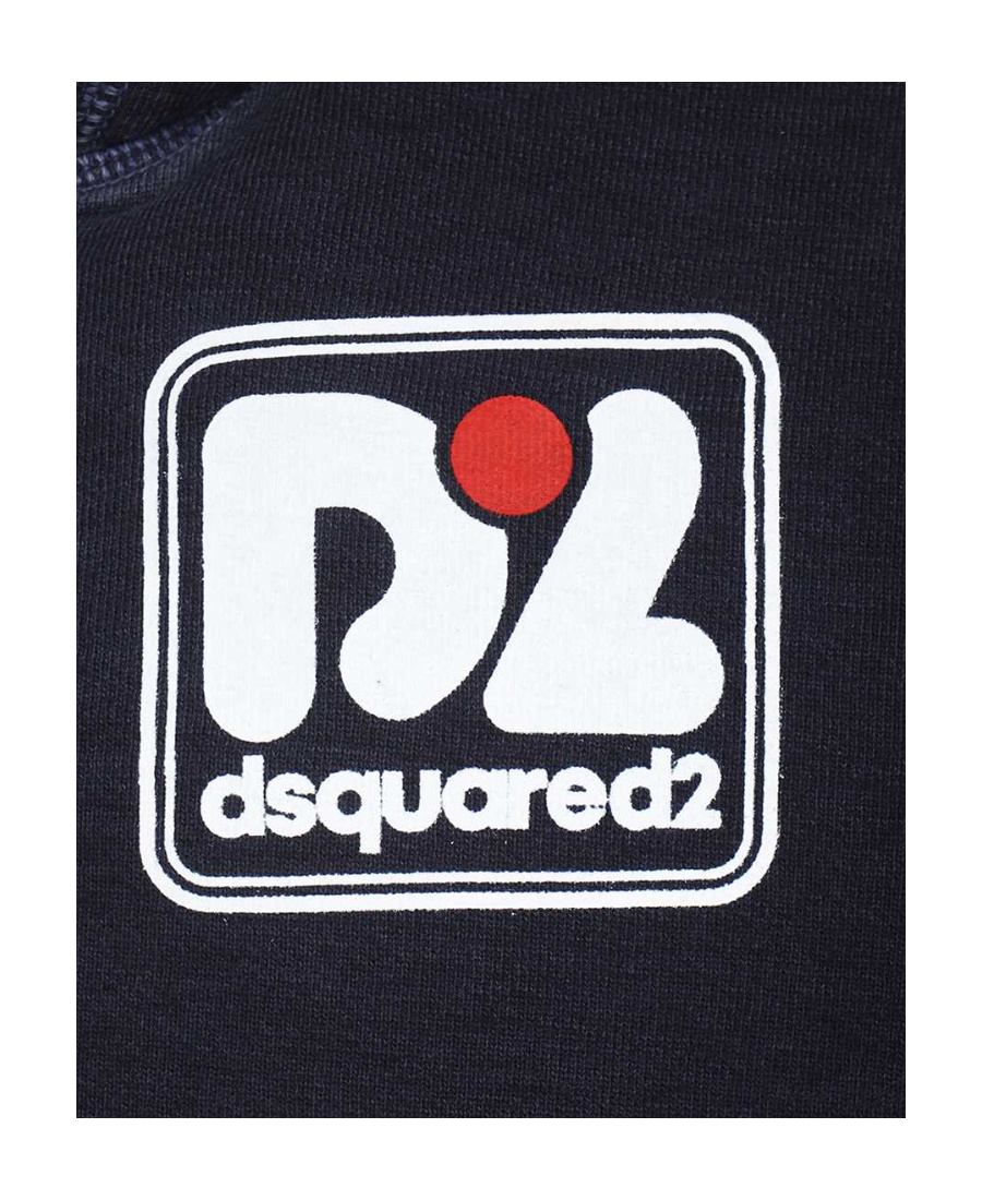 Dsquared2 Man Sweatshirt Navy Blue Size Xxl Cotton In Black