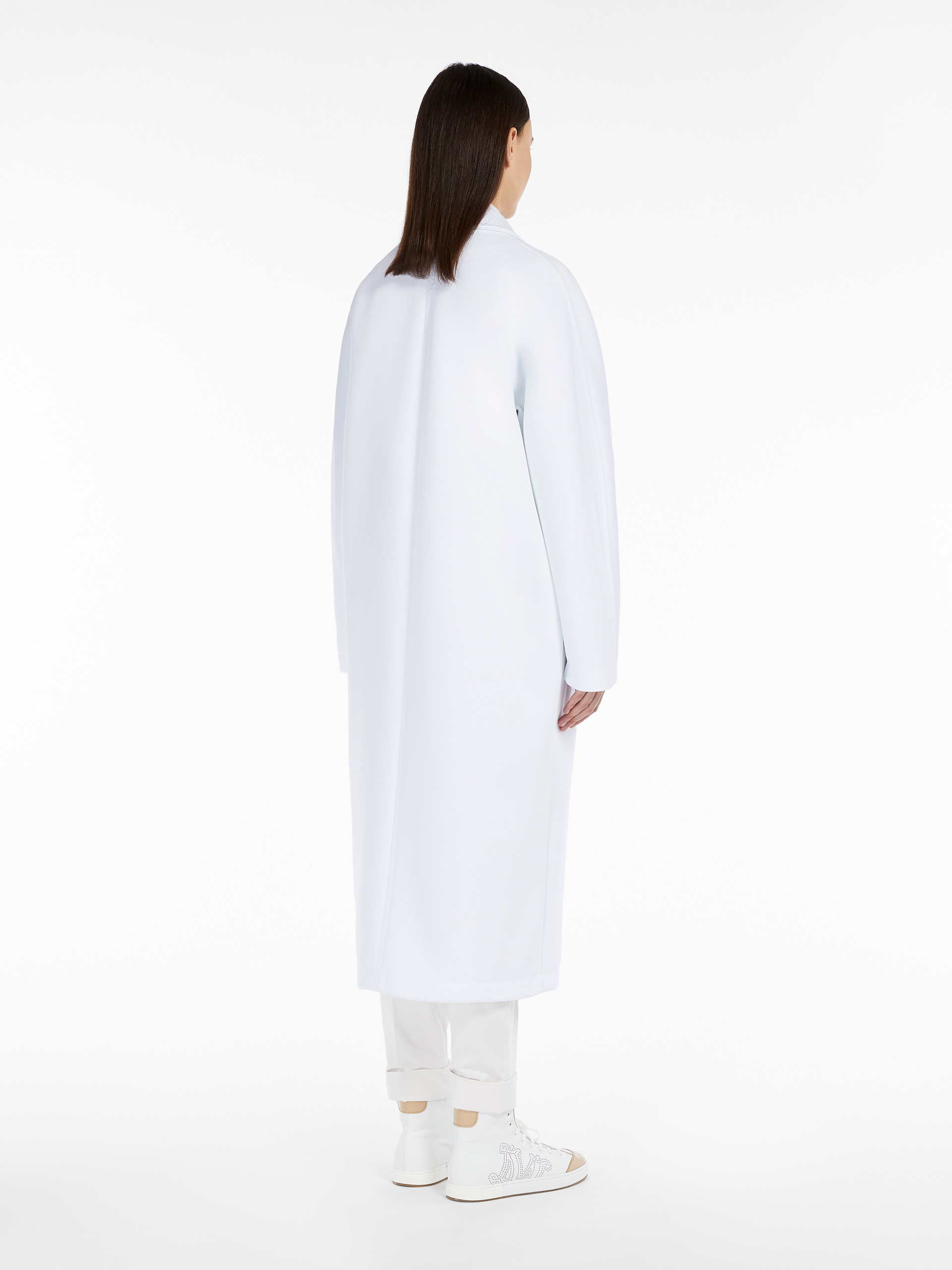 Max Mara Double Breasted Coat In White