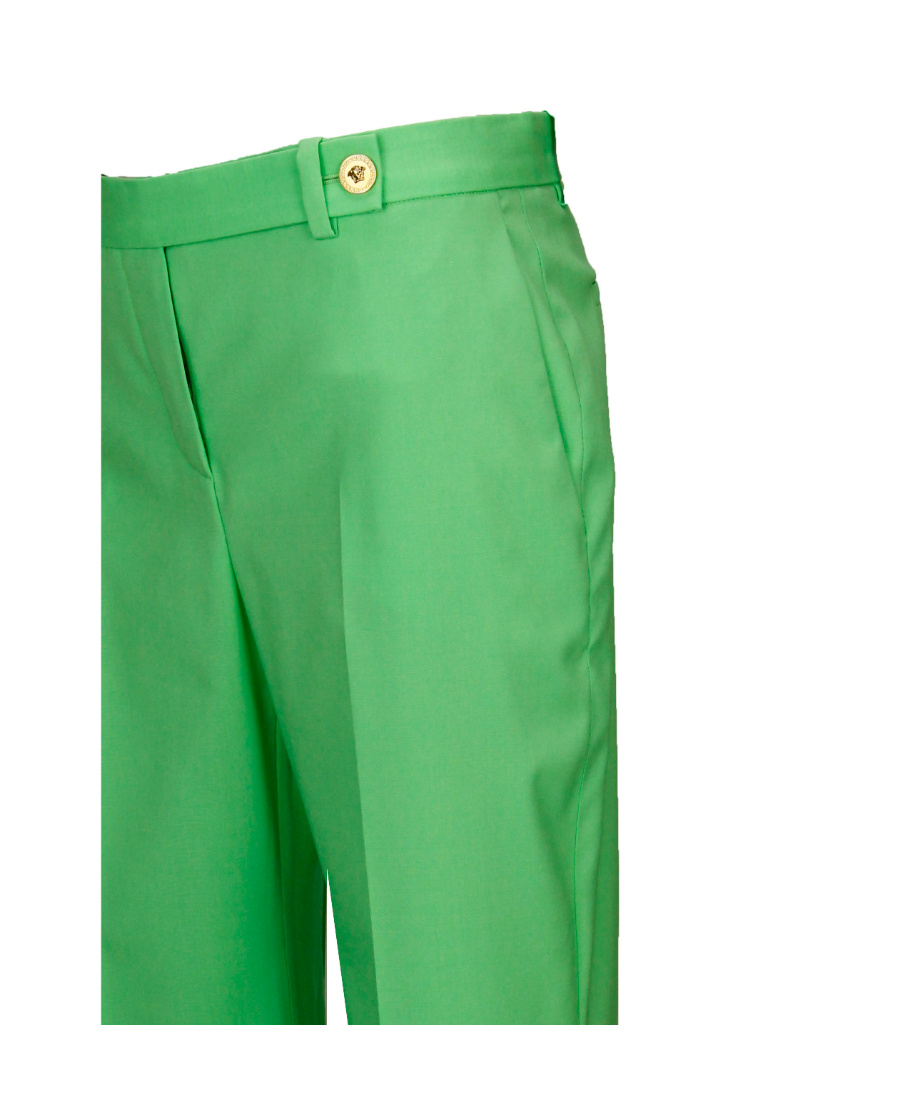 Versace Mid-rise Tailored Trousers In Green