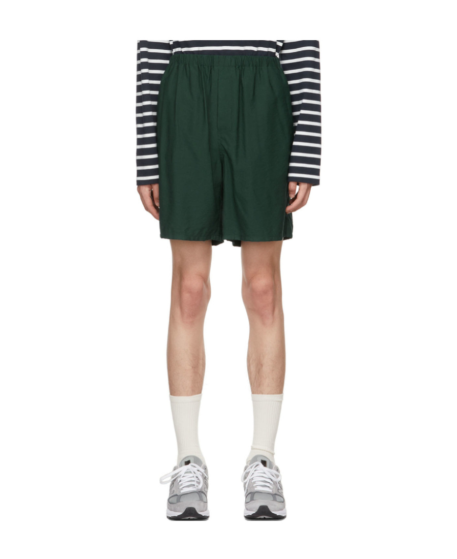 Shop Ami Alexandre Mattiussi Logo Shorts In Green