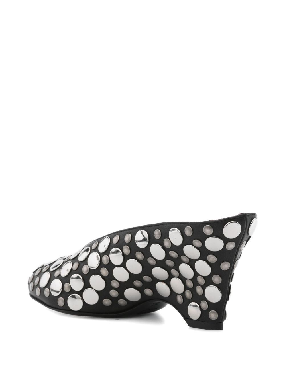 Khaite 70mm Metallic-studded Heeled Mules In Black