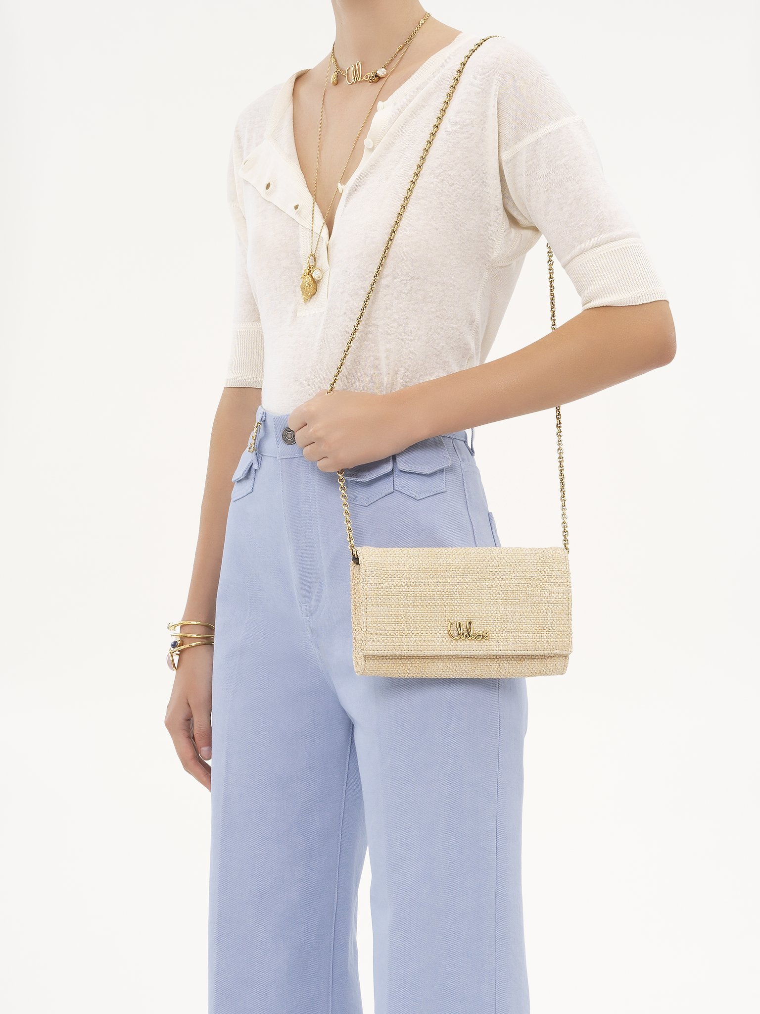 Chloé Flap Shoulder Bag In Nude