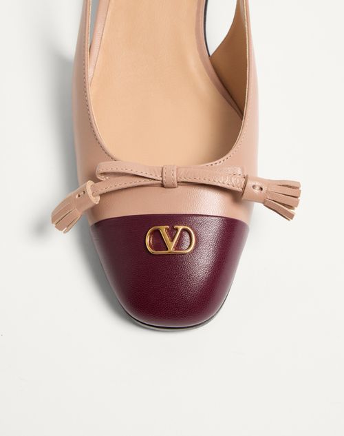 Valentino Valet Du Roi Leather Slingback Ballerina Flat In Nude
