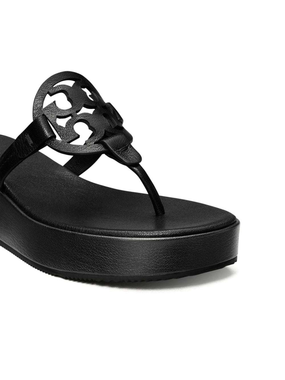 Tory Burch Miller Platform Wedge Flip Flop In Black