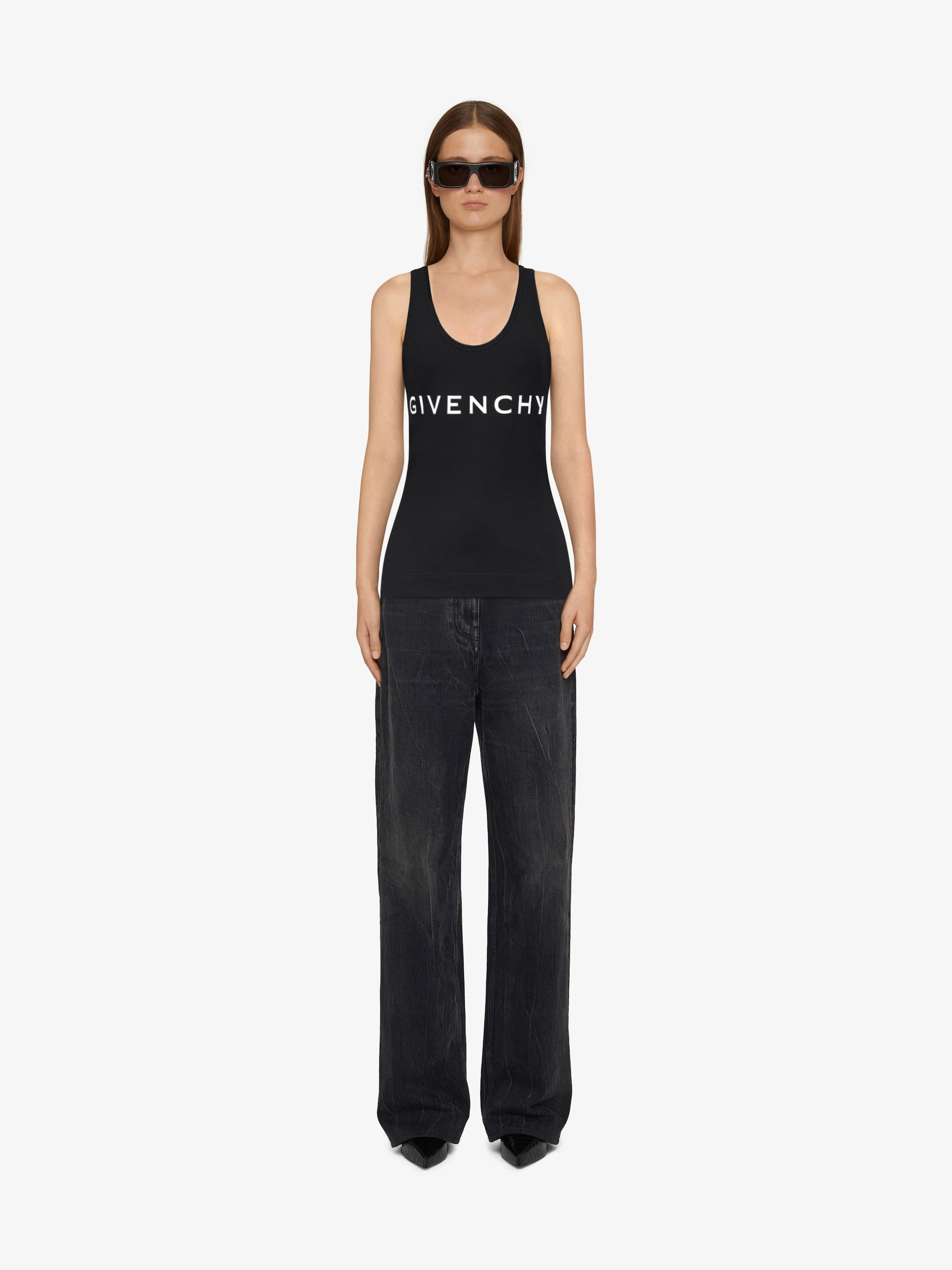 Givenchy Crew-neck Halterneck Top Tops Black In Black