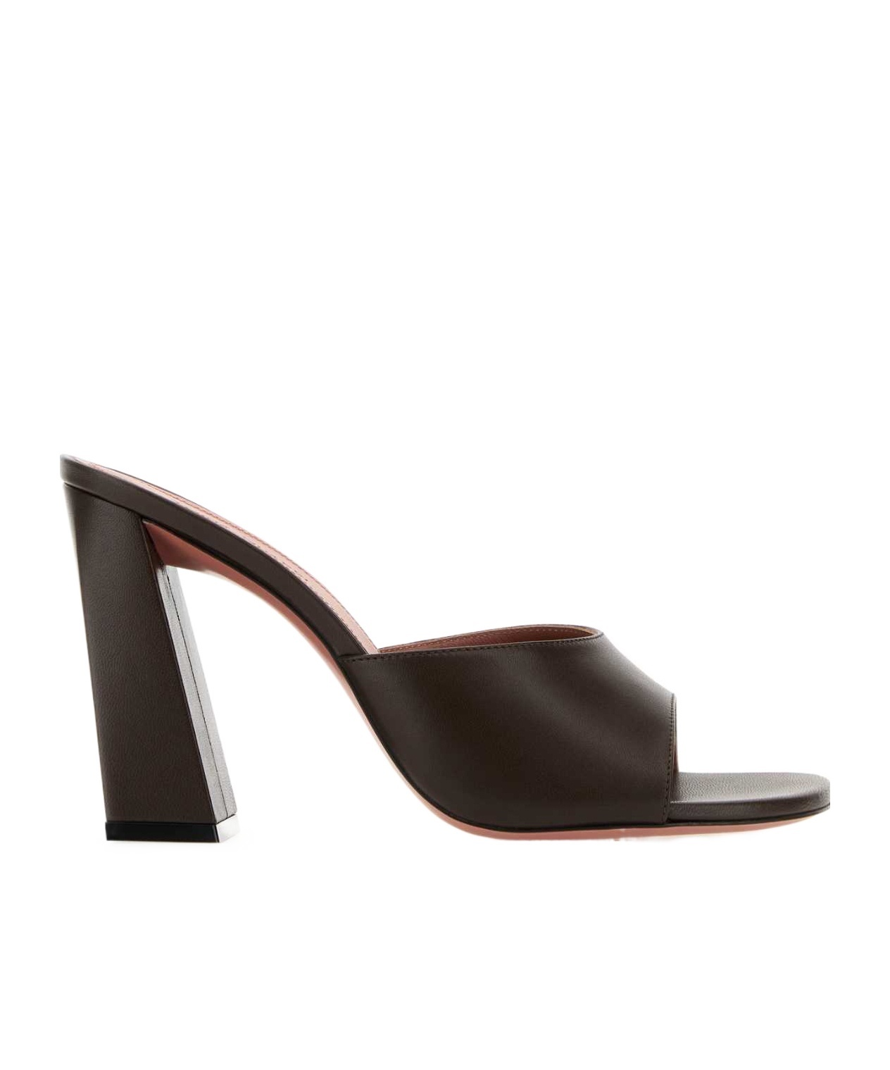 Amina Muaddi Brigitte 95 Sandals In Brown Hammered Leather In Black
