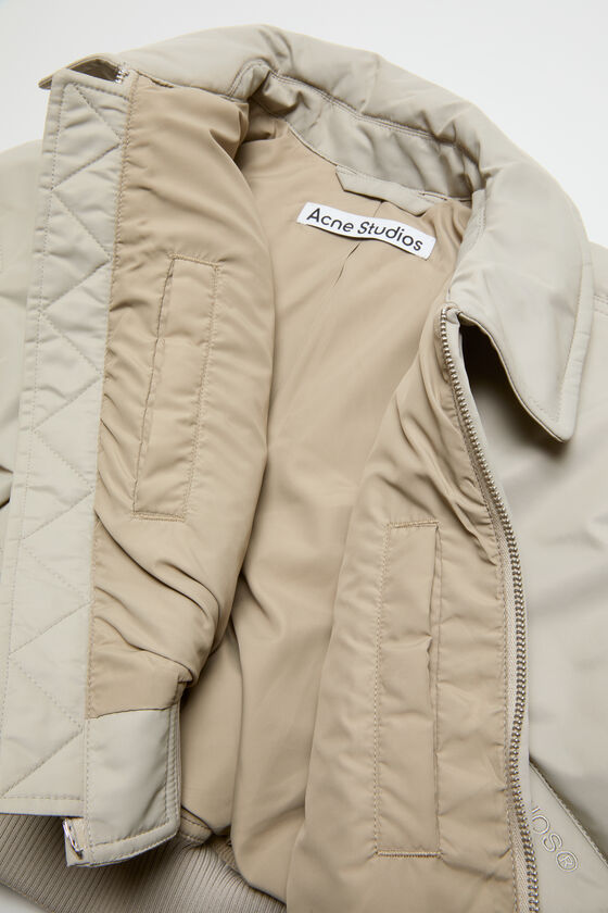 Acne Studios Cropped Padded Bomber Jacket In White