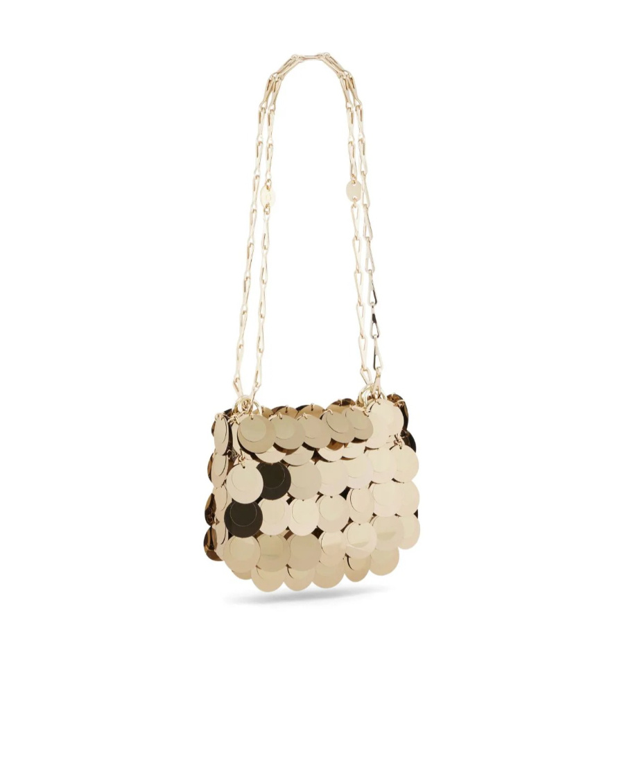 Rabanne Mini Sparkle Layered Bag In Nude