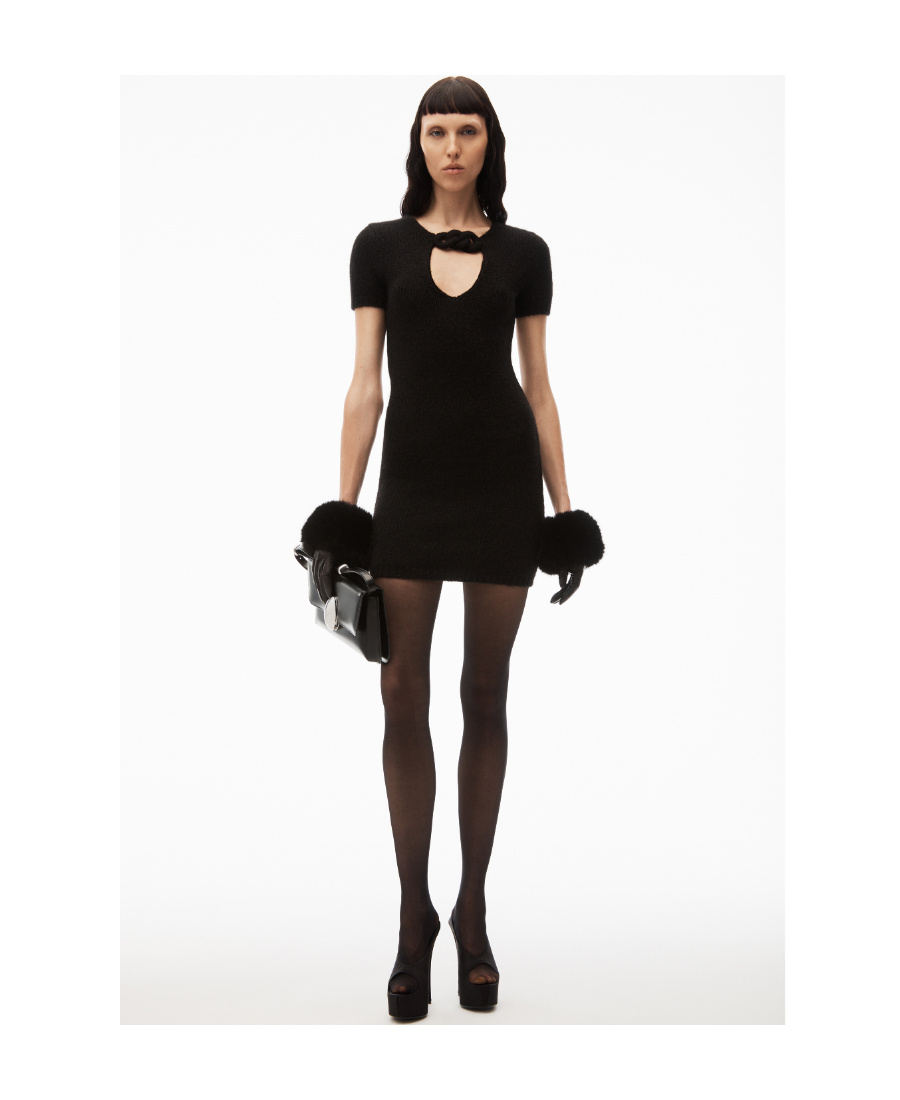 ALEXANDER WANG ALEXANDER WANG CIRCLE CUT-OUT KNIT MINI DRESS