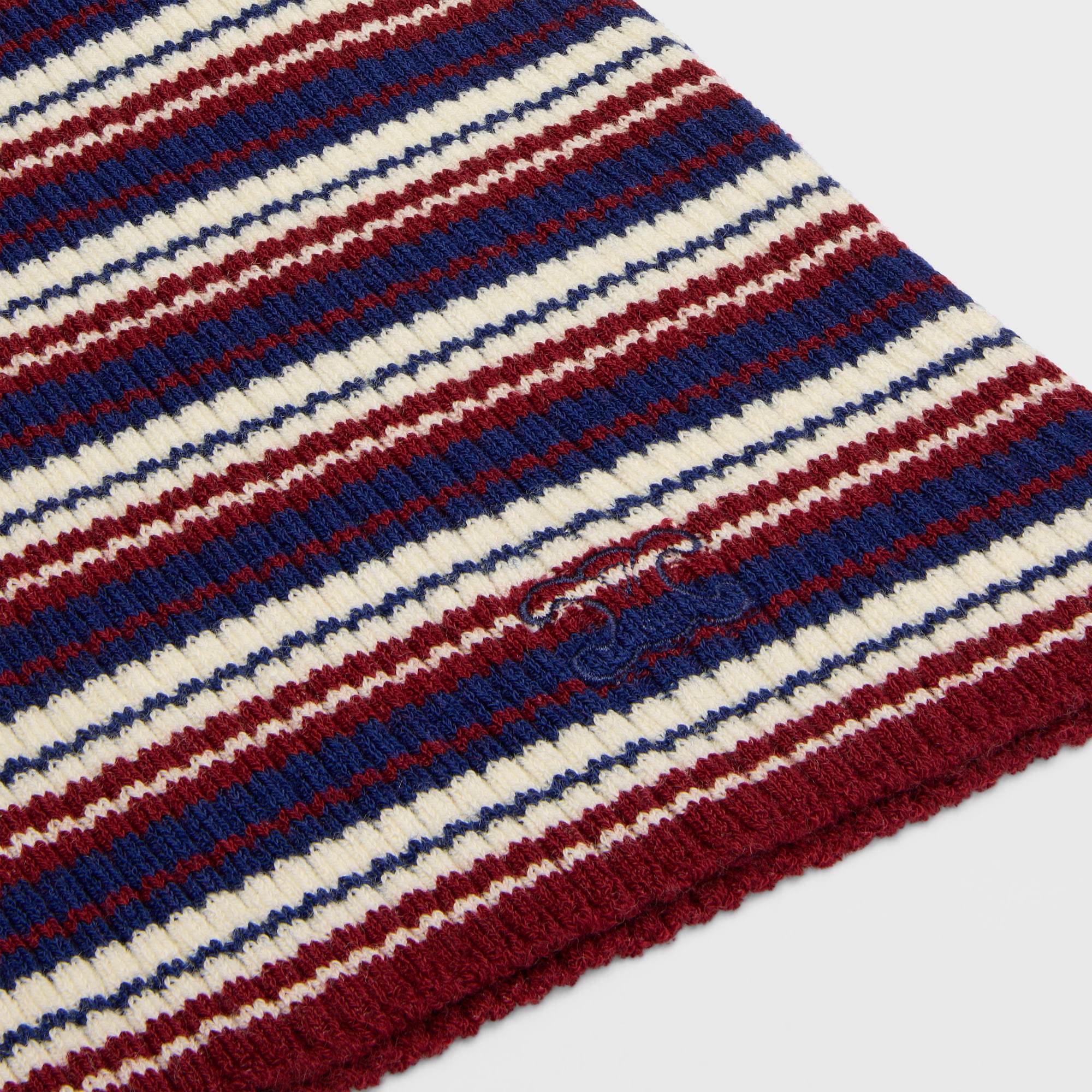 Celine Turtleneck Sweater In Striped Ribbed Wool In Blue
