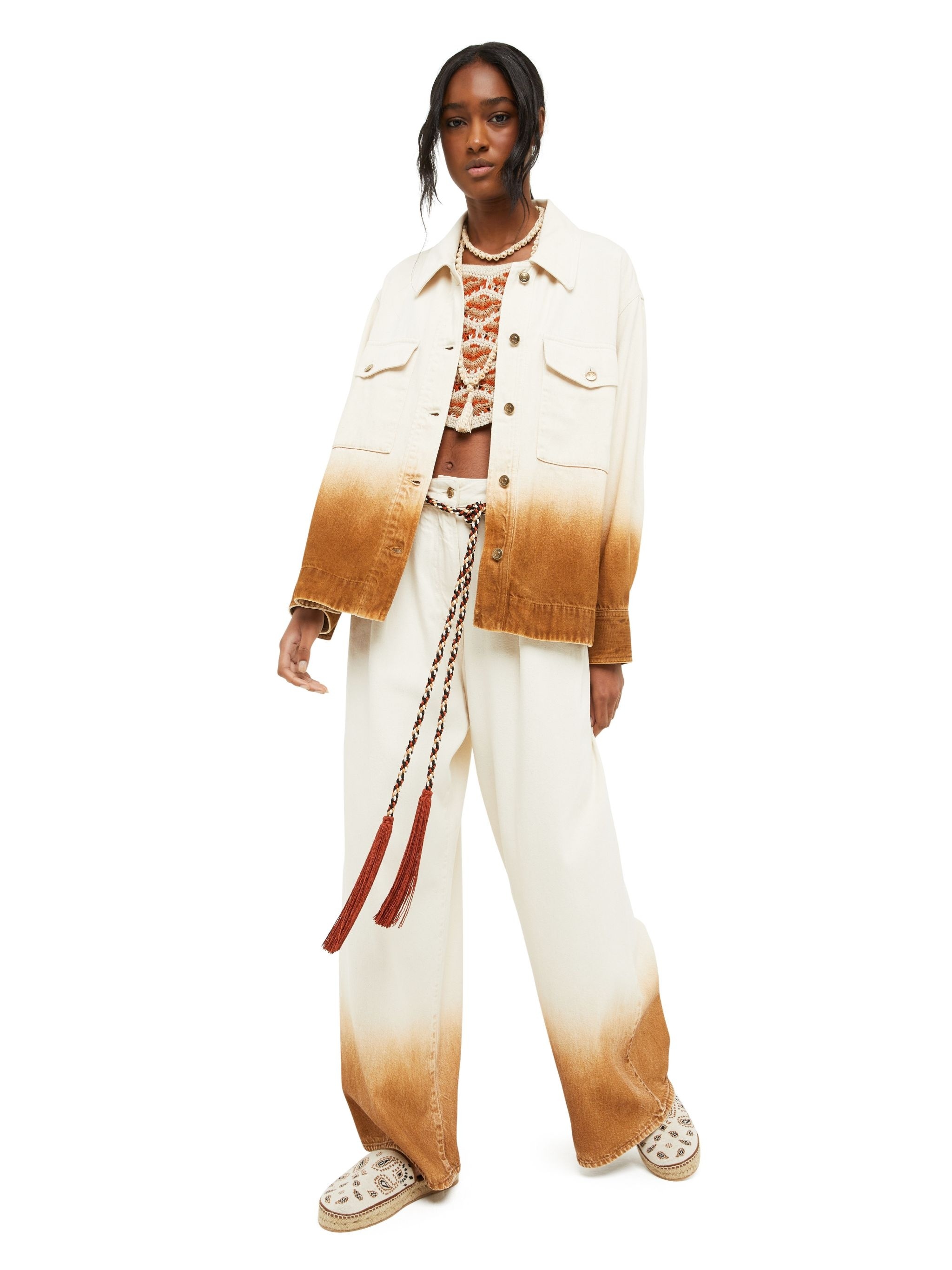 Alanui Bright Hues Cotton Twill Overshirt In White
