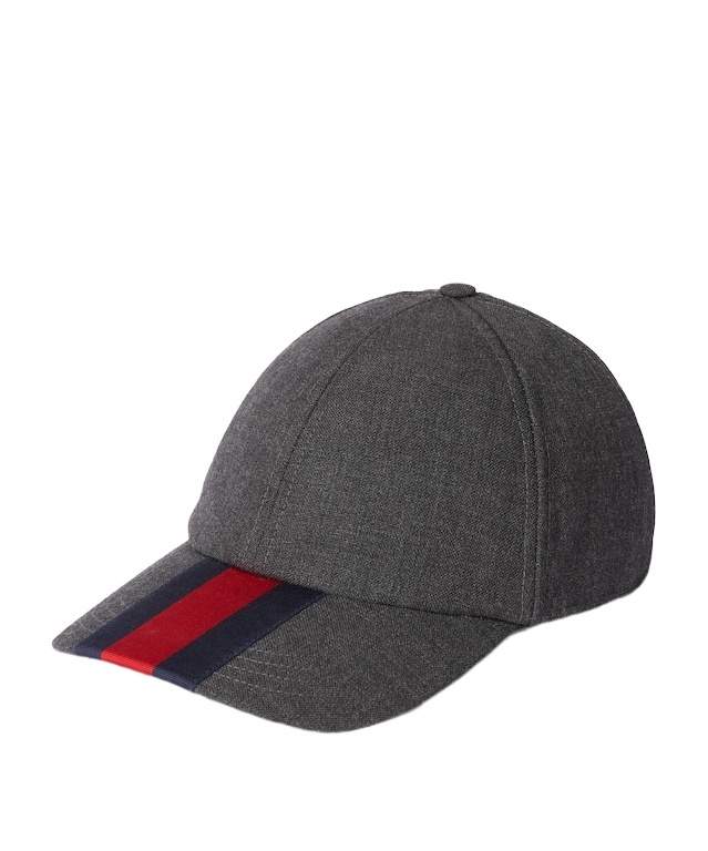 Gucci Canvas Baseball Hat With Web In Black