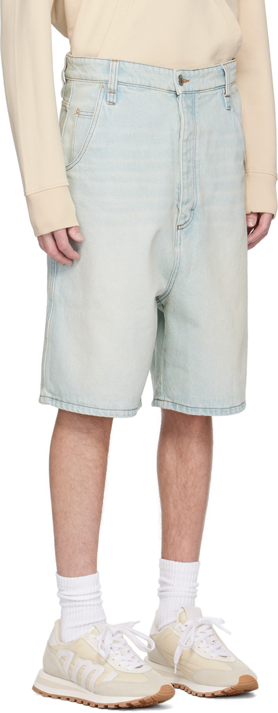 Ami Alexandre Mattiussi Alex Fit Denim Shorts In Gray