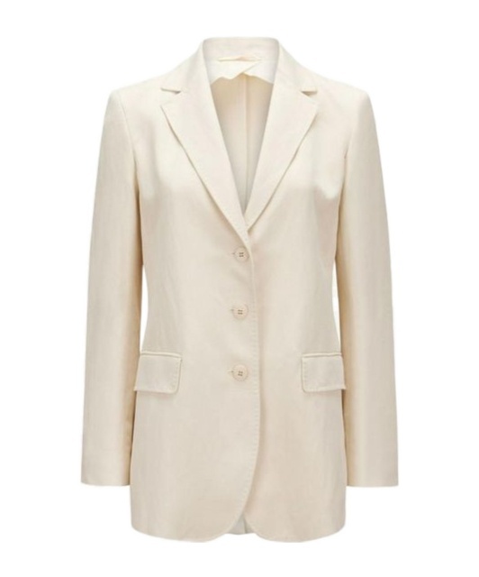 Max Mara Long-sleeved Suit Jacket In Nude