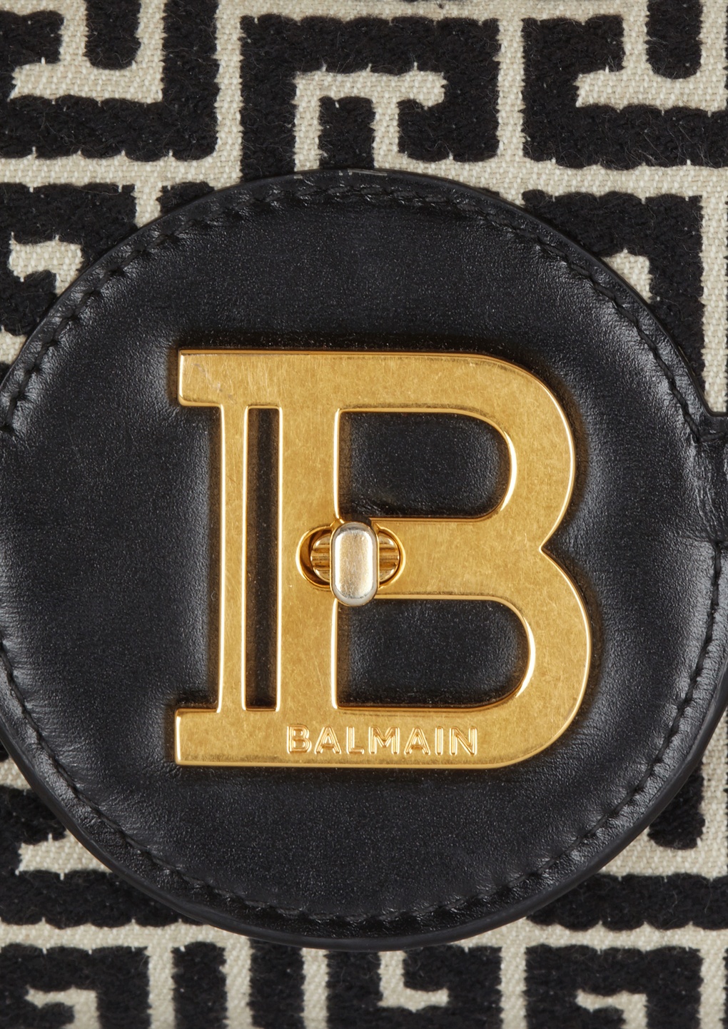 Balmain B-buzz Pouch 23 In Monogrammed Jacquard Canvas And Leather