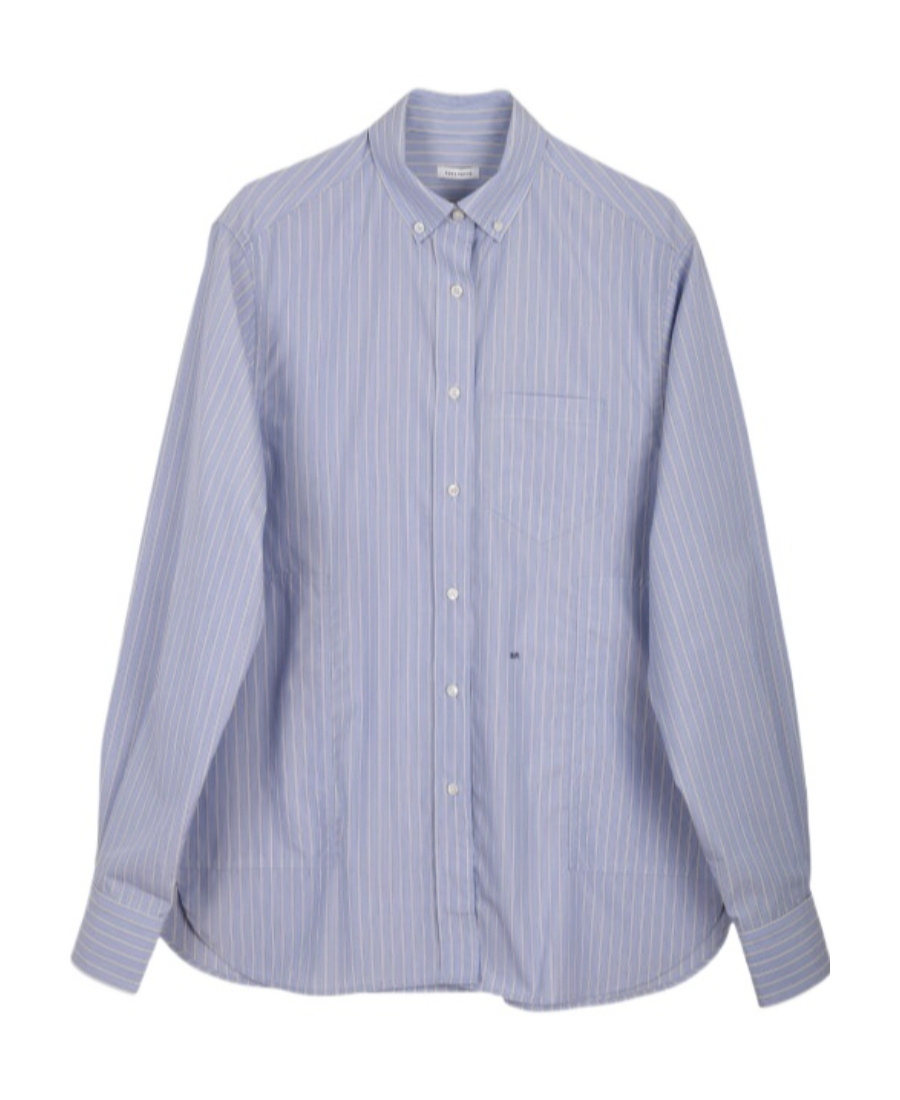 Saks Potts Stripe-print Long-sleeved Shirt In Blue
