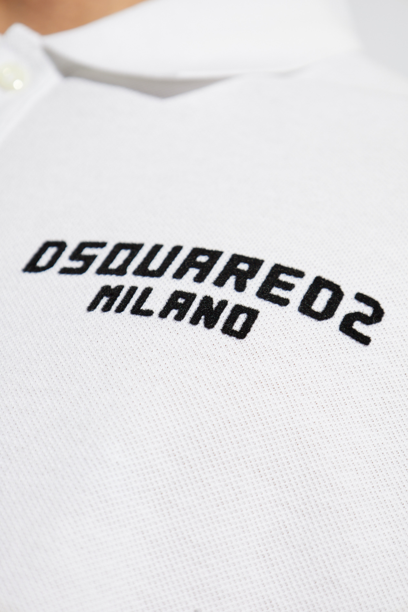 Dsquared2 Logo Cotton Polo Shirt In White