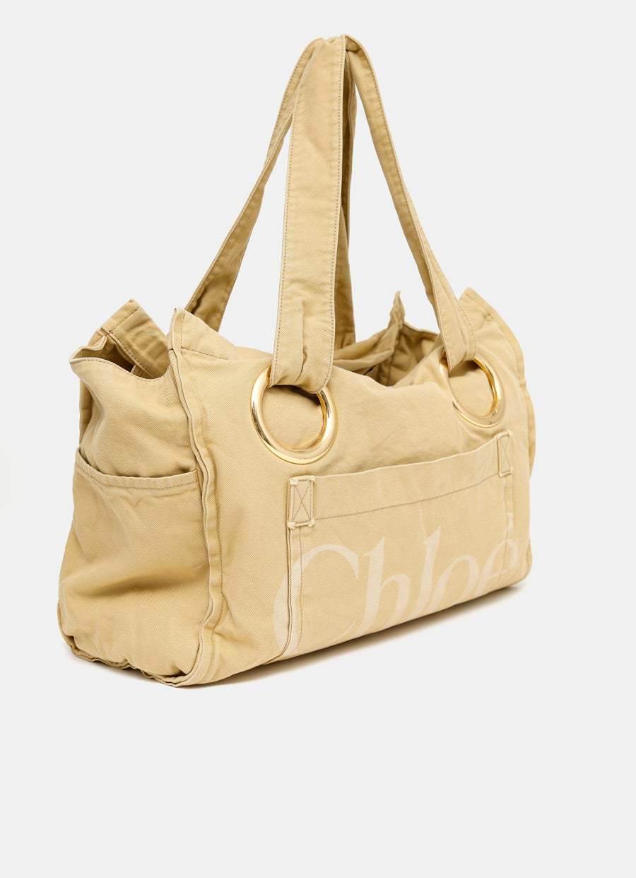 Chloé Logo Printed Plage Tote Bag