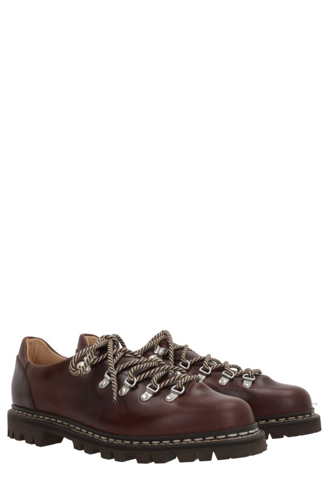 Paraboot Round Toe Lace-up Shoes In Burgundy